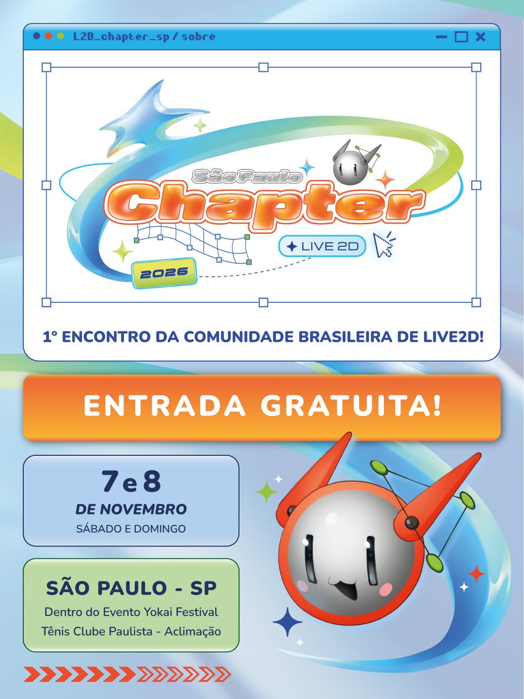 Imagem de divulgação do evento São Paulo Chapter Live2D.